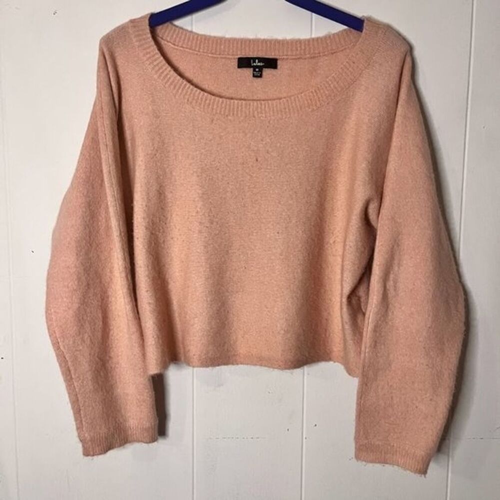 Lulu's Peach Wide Neck Sweater Size Medium - Picture 2 of 6